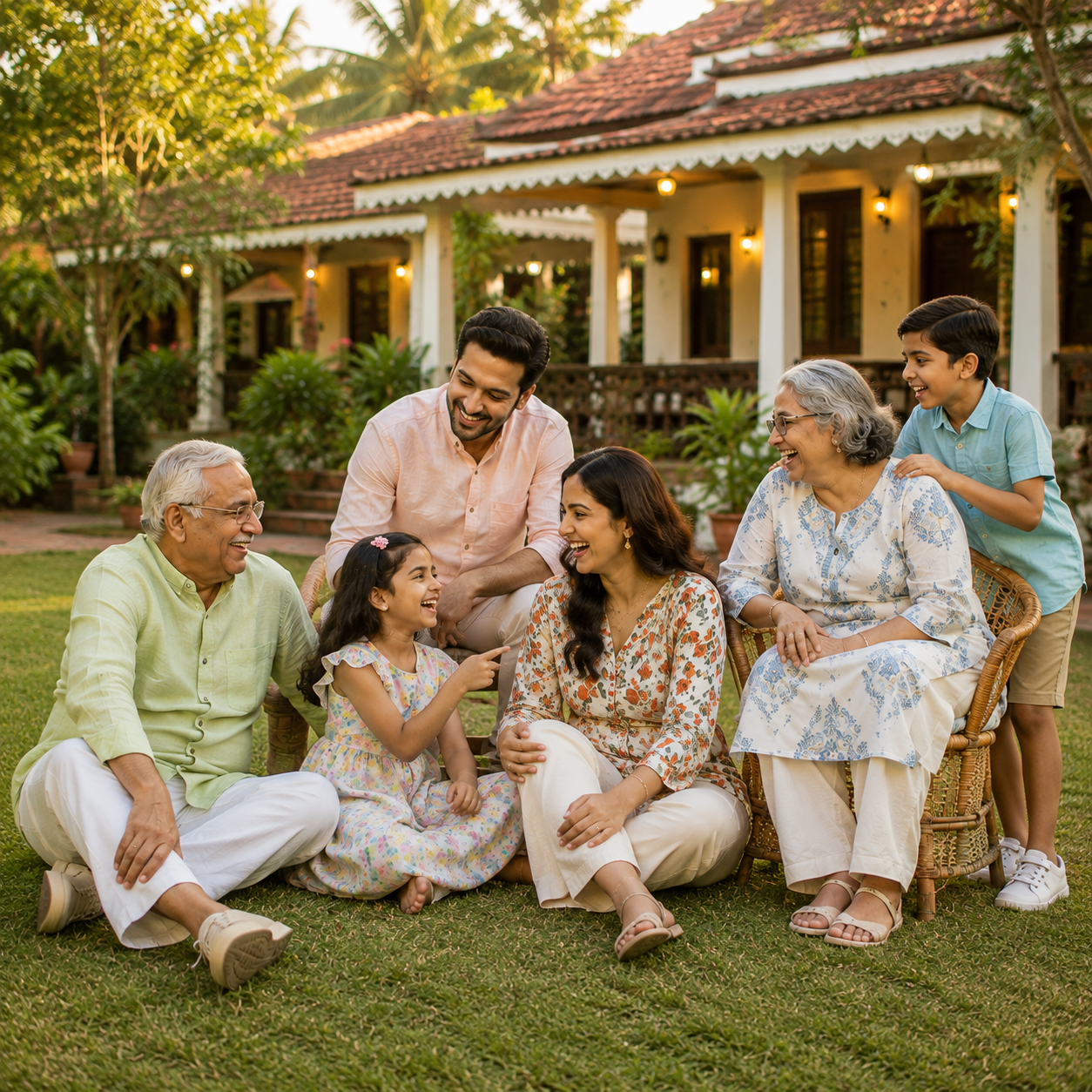 A family gathering together at Saraswati Vinayak Villa in Dapoli